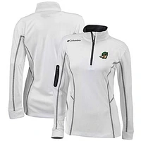 Women's Columbia  White Down East Wood Ducks Omni-Wick Shotgun Quarter-Zip Pullover Top
