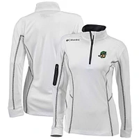 Women's Columbia  White Down East Wood Ducks Omni-Wick Shotgun Quarter-Zip Pullover Top