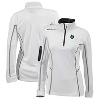 Women's Columbia  White Hillsboro Hops Omni-Wick Shotgun Quarter-Zip Pullover Top