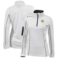 Women's Columbia  White Charleston RiverDogs Omni-Wick Shotgun Quarter-Zip Pullover Top