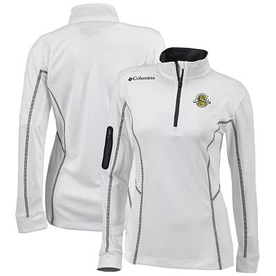 Women's Columbia  White Charleston RiverDogs Omni-Wick Shotgun Quarter-Zip Pullover Top