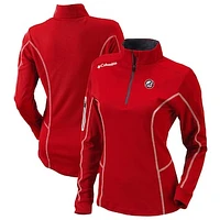Women's Columbia  Red Louisville Bats Omni-Wick Shotgun Quarter-Zip Pullover Top
