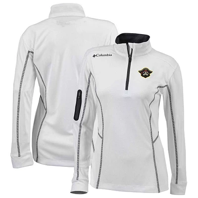 Women's Columbia  White Bradenton Marauders Omni-Wick Shotgun Quarter-Zip Pullover Top