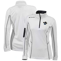 Women's Columbia  White Quad Cities River Bandits Omni-Wick Shotgun Quarter-Zip Pullover Top