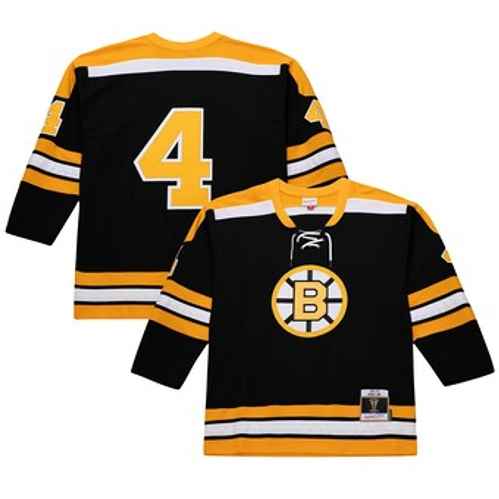 Men's Mitchell & Ness Bobby Orr Black Boston Bruins Big Tall 1971/72 Blue Line 2.0 Jersey