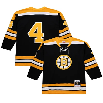 Men's Mitchell & Ness Bobby Orr Black Boston Bruins Big Tall 1971/72 Blue Line 2.0 Jersey