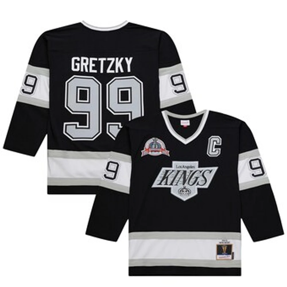 Men's Mitchell & Ness Wayne Gretzky Black Los Angeles Kings Big Tall 1992/93 Blue Line 2.0 Jersey