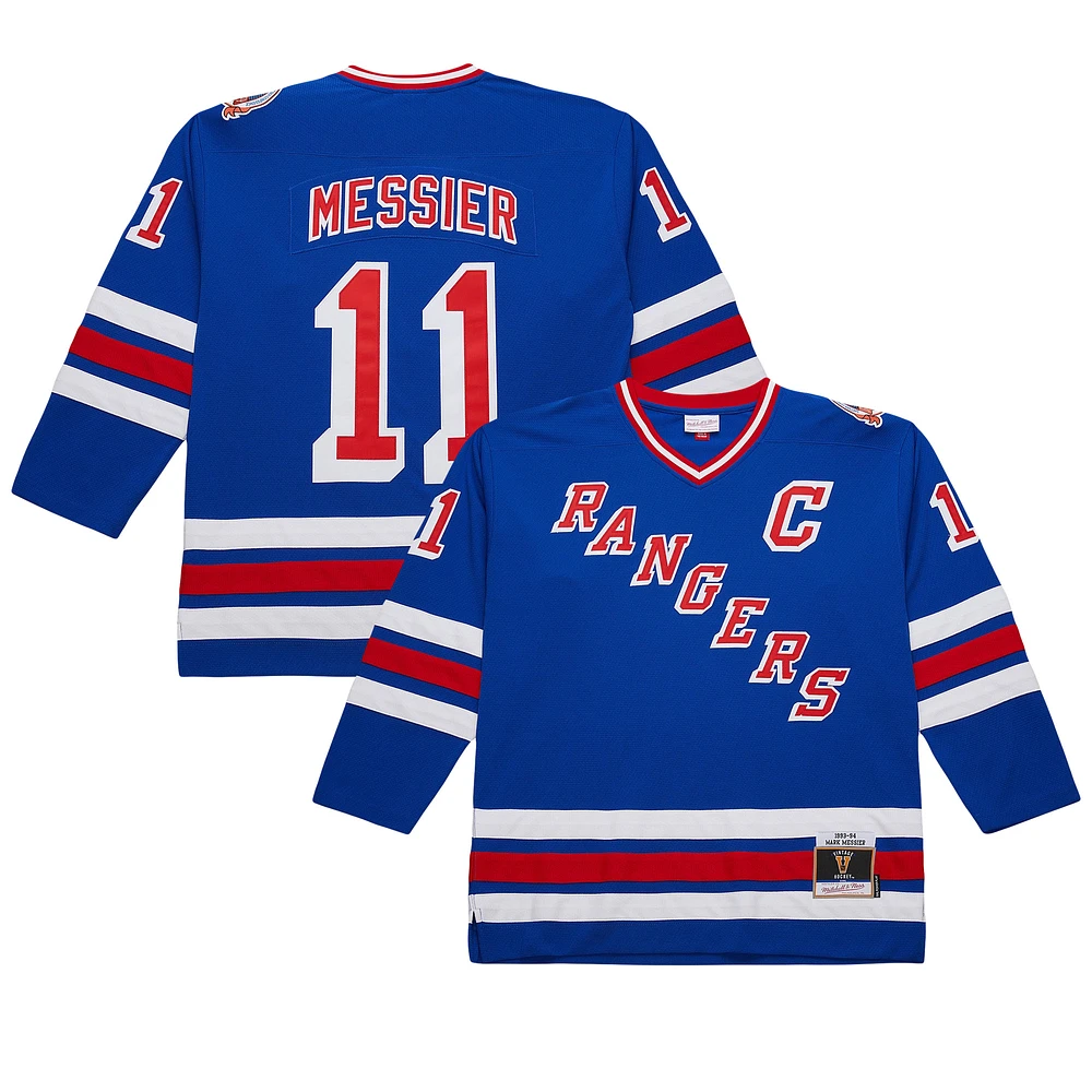 Men's Mitchell & Ness Mark Messier Blue New York Rangers Big Tall 1993/94 Line 2.0 Jersey