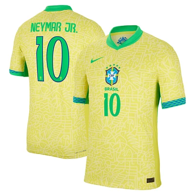 Men's Nike Neymar Jr. Yellow Brazil National Team 2024 Home Match Authentic Player Jersey