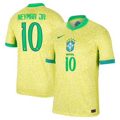 Men's Nike Neymar Jr. Yellow Brazil National Team 2024 Home Stadium Replica Player Jersey