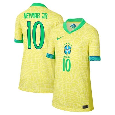 Youth Nike Neymar Jr. Yellow Brazil National Team 2024 Home Stadium Replica Player Jersey