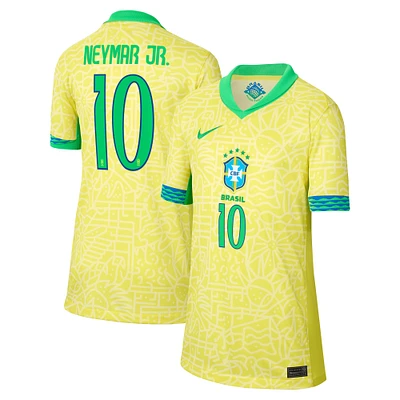 Youth Nike Neymar Jr. Yellow Brazil National Team 2024 Home Stadium Replica Player Jersey