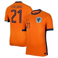 Men's Nike Frenkie de Jong Orange Netherlands National Team 2024 Home Authentic Jersey