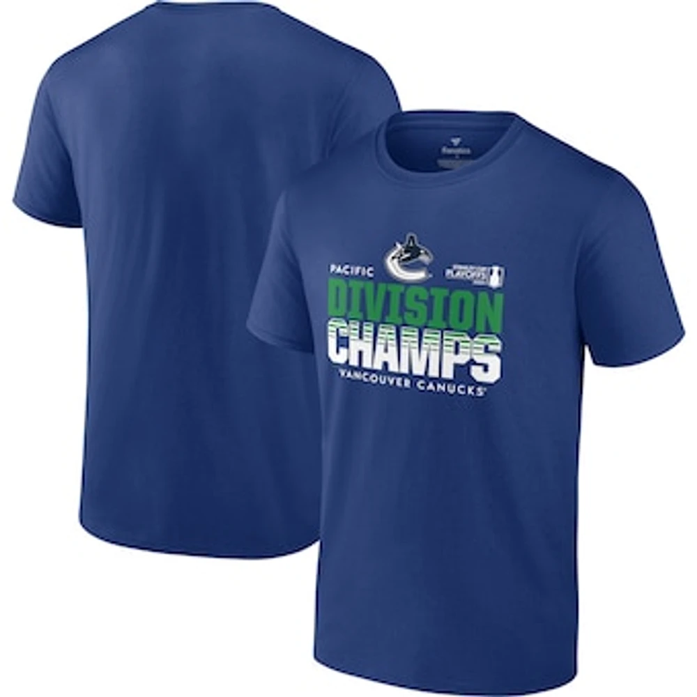 Men's Fanatics  Blue Vancouver Canucks 2024 Pacific Division Champions T-Shirt