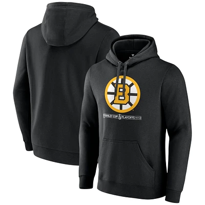 Men's Fanatics  Black Boston Bruins 2024 Stanley Cup Playoffs Breakout Pullover Hoodie