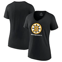 Women's  Black Boston Bruins 2024 Stanley Cup Playoffs Breakout V-Neck T-Shirt