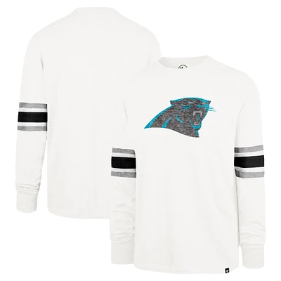 Men's '47 White Carolina Panthers Gridiron Premier Brex Long Sleeve T-Shirt