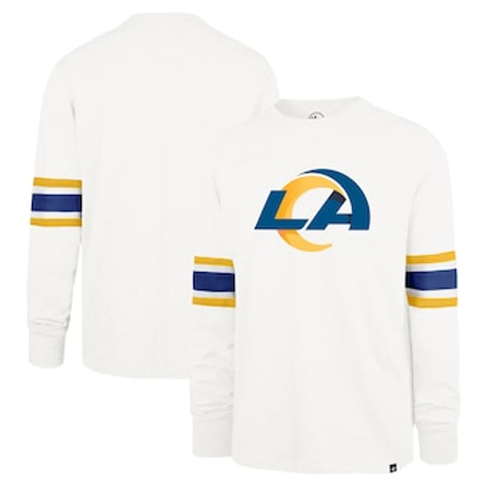 Men's '47 White Los Angeles Rams Gridiron Premier Brex Long Sleeve T-Shirt