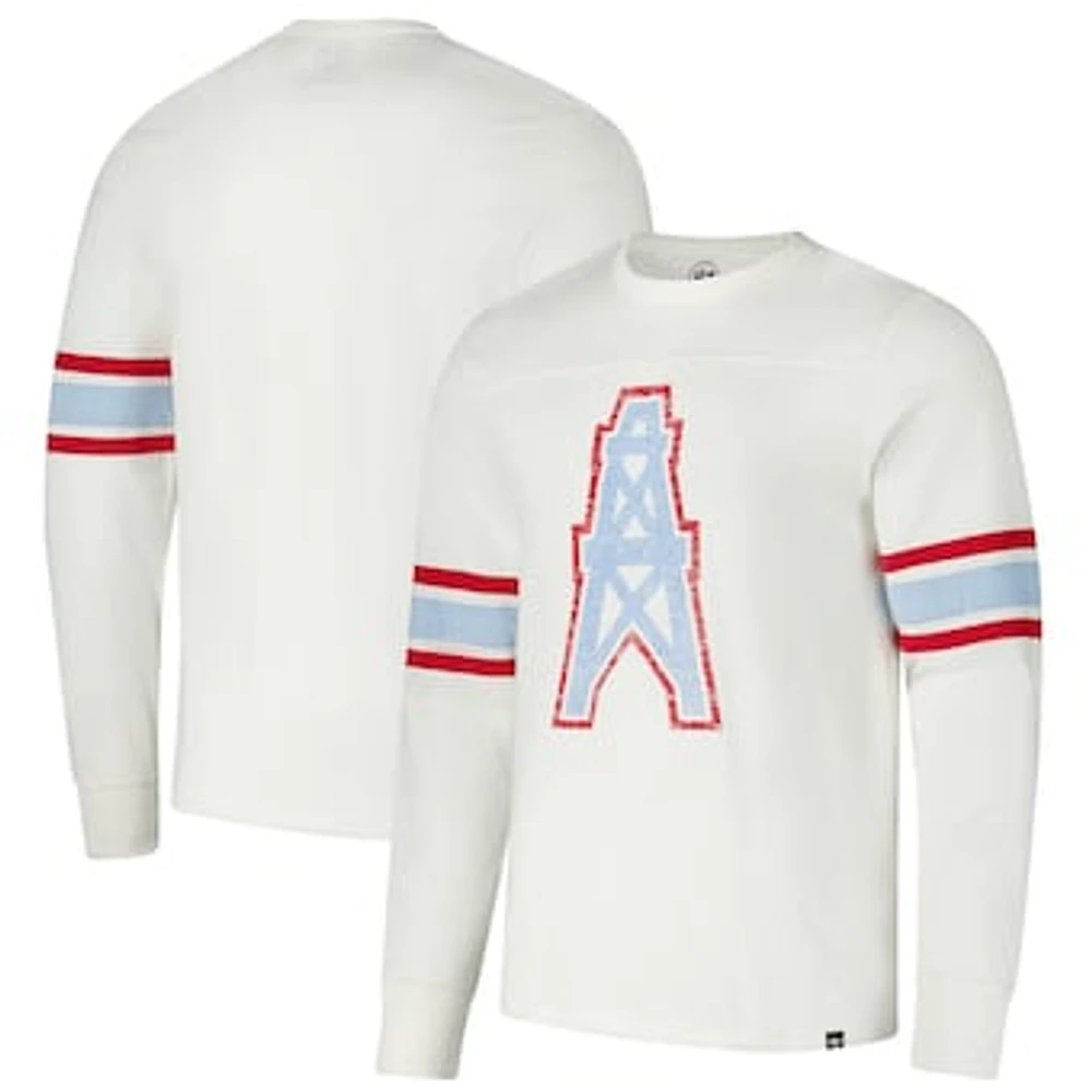 Men's '47 White Houston Oilers Gridiron Classics Premier Brex Long Sleeve T-Shirt