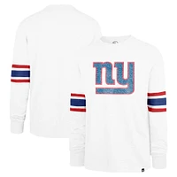 Men's '47 White New York Giants Gridiron Premier Brex Long Sleeve T-Shirt