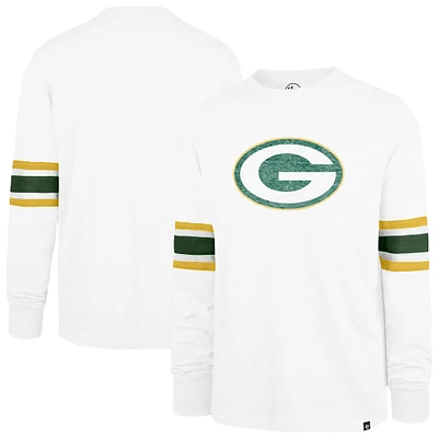 Men's '47 White Green Bay Packers Gridiron Premier Brex Long Sleeve T-Shirt