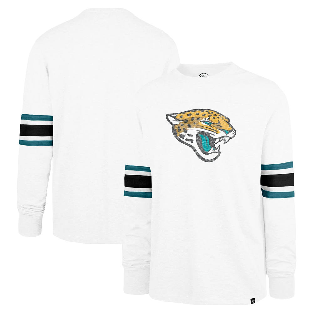 Men's '47 White Jacksonville Jaguars Gridiron Premier Brex Long Sleeve T-Shirt