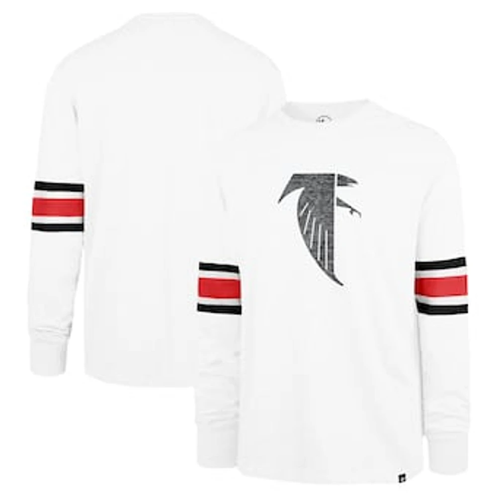 Men's '47 White Atlanta Falcons Gridiron Throwback Premier Brex Long Sleeve T-Shirt