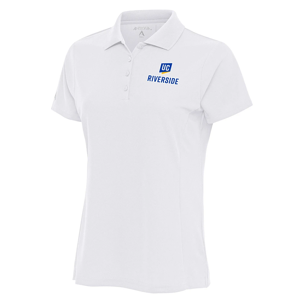 Women's Antigua White UC Riverside Highlanders Legacy Pique Polo