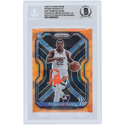 Desmond Bane Memphis Grizzlies Autographed 2020-21 Panini Prizm Ice Prizm #297 #/10 Beckett Fanatics Witnessed Authenticated Rookie Card