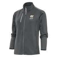 Women's Antigua Charcoal John Hunter Nemechek Generation Full-Zip Jacket