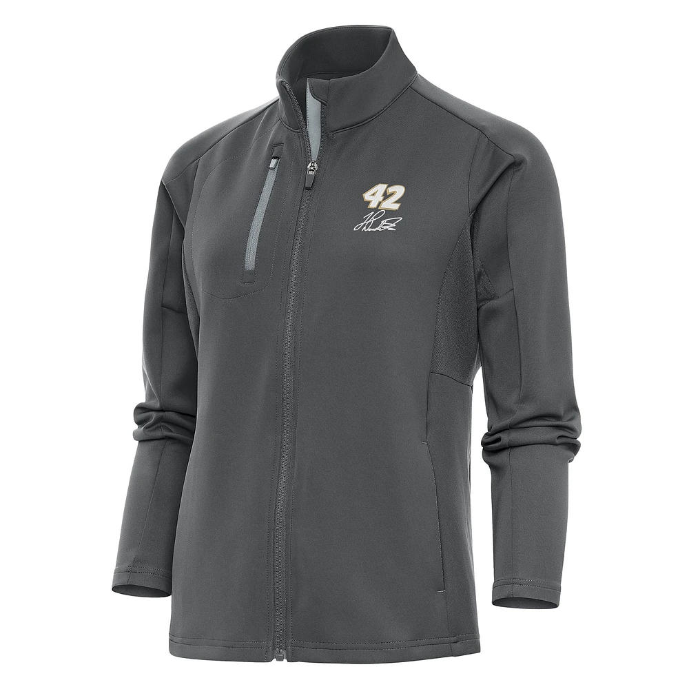 Women's Antigua Charcoal John Hunter Nemechek Generation Full-Zip Jacket