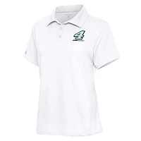 Women's Antigua White Josh Berry Motivated Polo