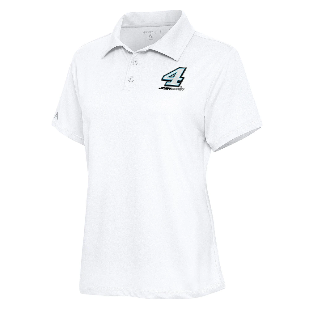 Women's Antigua White Josh Berry Motivated Polo
