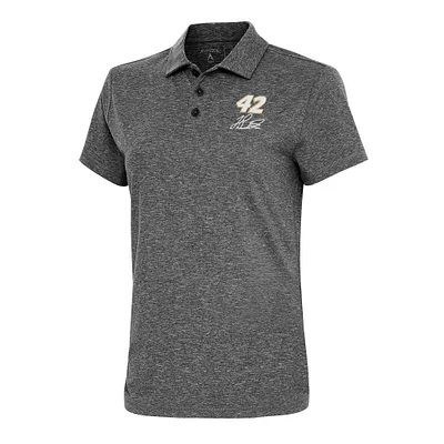 Women's Antigua Heather Black John Hunter Nemechek Motivated Polo