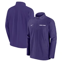 Men's Nike Purple TCU Horned Frogs 2024 Sideline Coach Quarter-Zip Hoodie Jacket