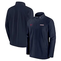 Men's Nike Navy UConn Huskies 2024 Sideline Coach Quarter-Zip Hoodie Jacket