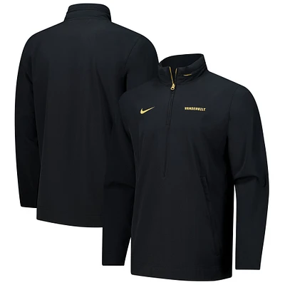 Men's Nike Black Vanderbilt Commodores 2024 Sideline Coach Quarter-Zip Hoodie Jacket