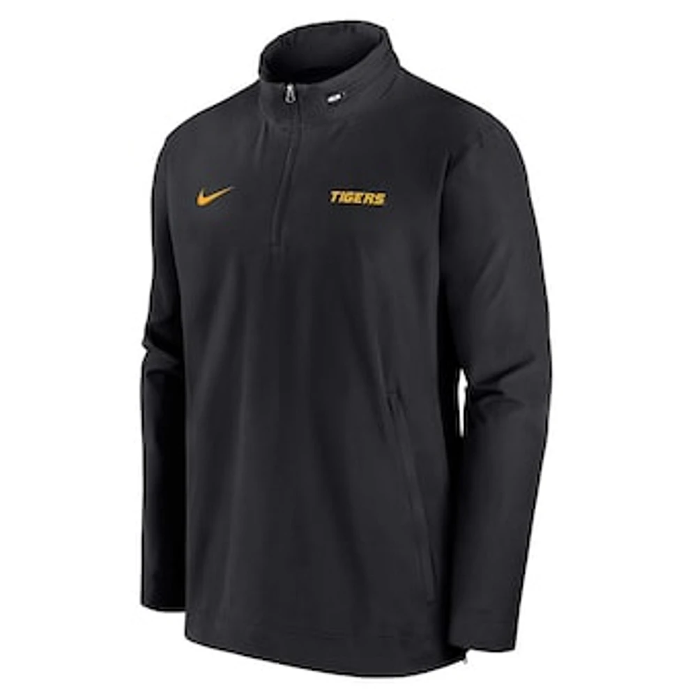 Men's Nike Black Missouri Tigers 2024 Sideline Coach Quarter-Zip Hoodie Jacket