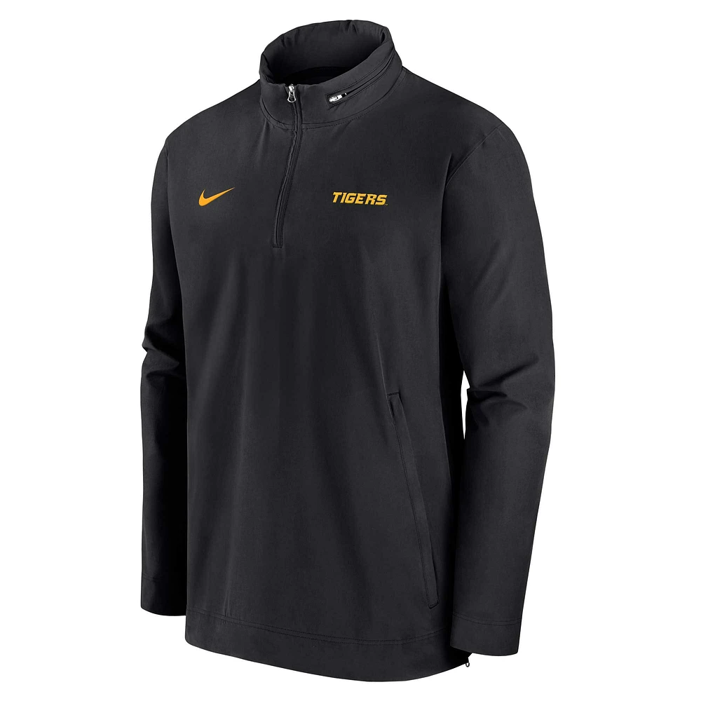 Men's Nike Black Missouri Tigers 2024 Sideline Coach Quarter-Zip Hoodie Jacket