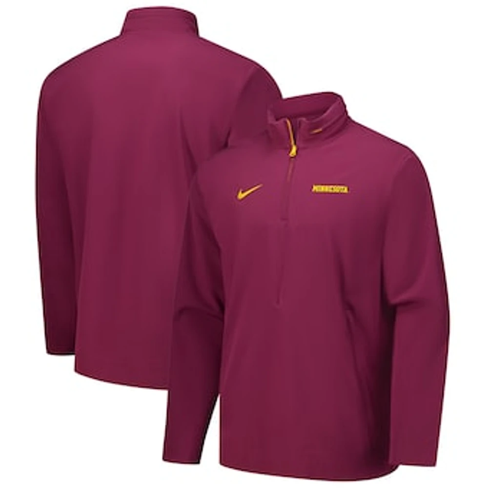 Men's Nike Maroon Minnesota Golden Gophers 2024 Sideline Coach Quarter-Zip Hoodie Jacket