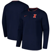 Men's Nike Navy Illinois Fighting Illini Coaches Quarter-Zip Jacket