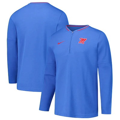 Men's Nike Powder Blue Ole Miss Rebels Coaches Quarter-Zip Jacket