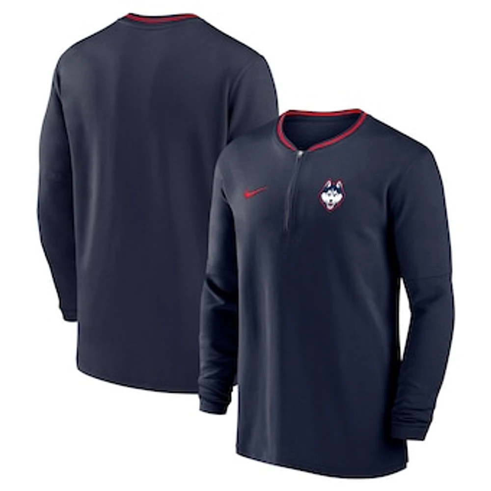 Men's Nike Navy UConn Huskies Coaches Quarter-Zip Jacket