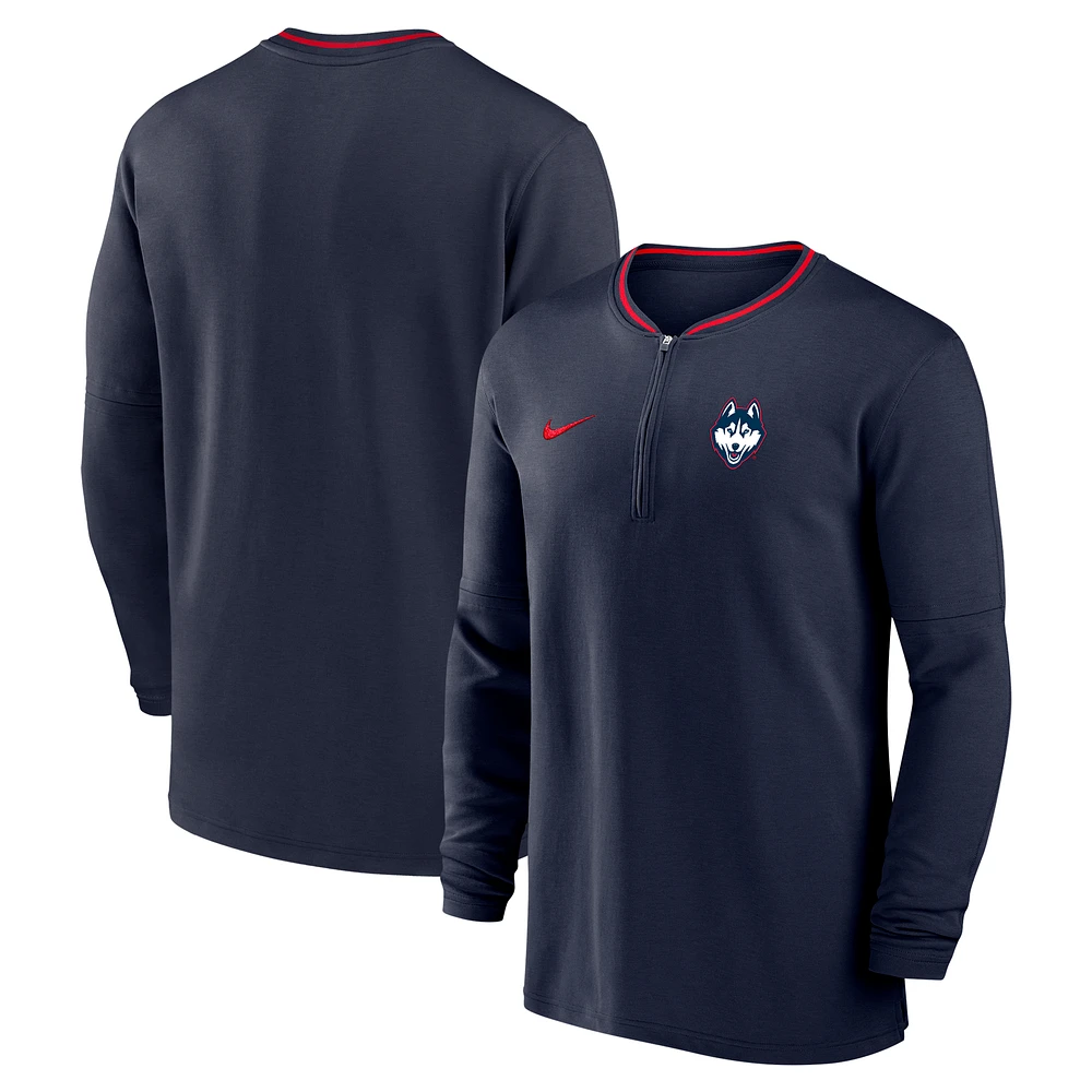 Men's Nike Navy UConn Huskies Coaches Quarter-Zip Jacket