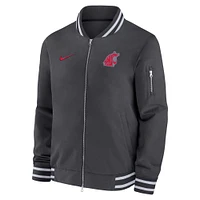 Men's Nike  Anthracite Washington State Cougars Full-Zip Bomber Jacket