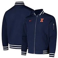 Men's Nike  Navy Illinois Fighting Illini Full-Zip Bomber Jacket