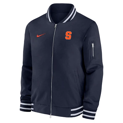 Men's Nike  Navy Syracuse Orange Full-Zip Bomber Jacket