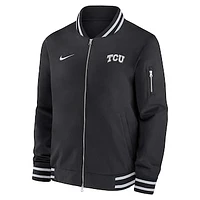 Men's Nike  Black TCU Horned Frogs Full-Zip Bomber Jacket