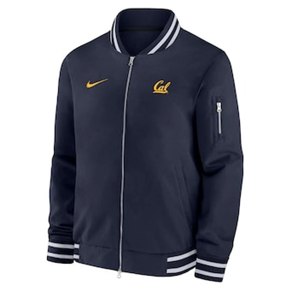 Men's Nike  Navy Cal Bears Full-Zip Bomber Jacket