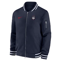 Men's Nike  Navy UConn Huskies Full-Zip Bomber Jacket